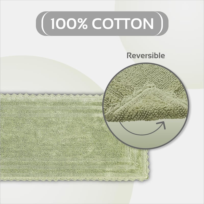Better Trends Bath Rugs Set 100% Cotton Soft & Water Absorbent Tufted Bathroom Rug for Shower, Sink Bath Mats Lilly Crochet