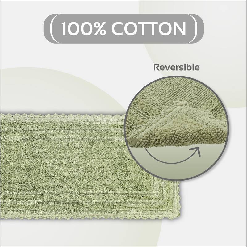 Better Trends Bath Rugs 100% Cotton Soft & Water Absorbent Reversible Tufted Bathroom Rug for Shower, Sink Mats Lilly Crochet