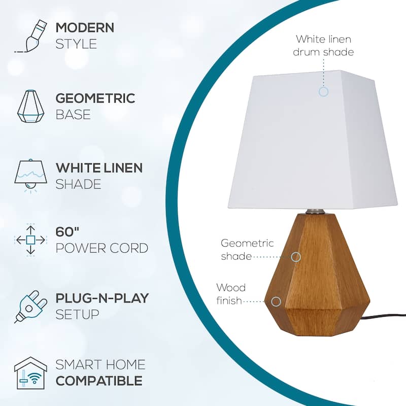 Catalina Geometric Table Lamp - Wood
