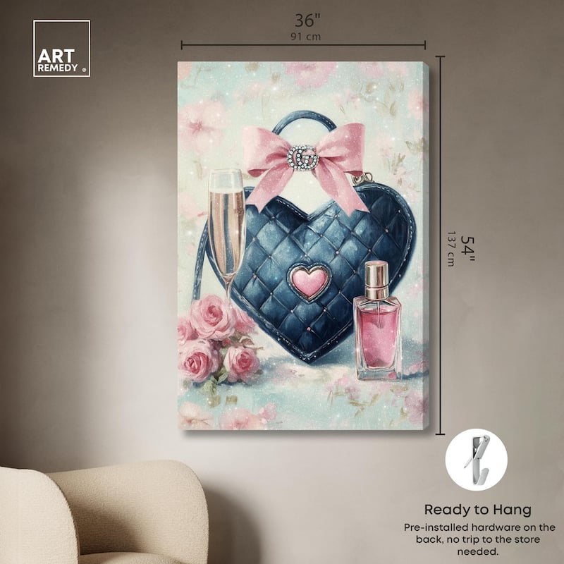 Little Heart Shaped Purse II Canvas by Art Remedy, Gallery Wrapped