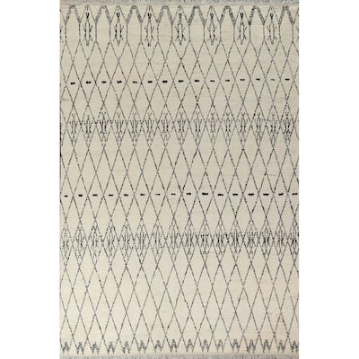 Trellis Moroccan Oriental Wool Area Rug Hand-knotted Home Decor Carpet - 8'0" x 10'5"