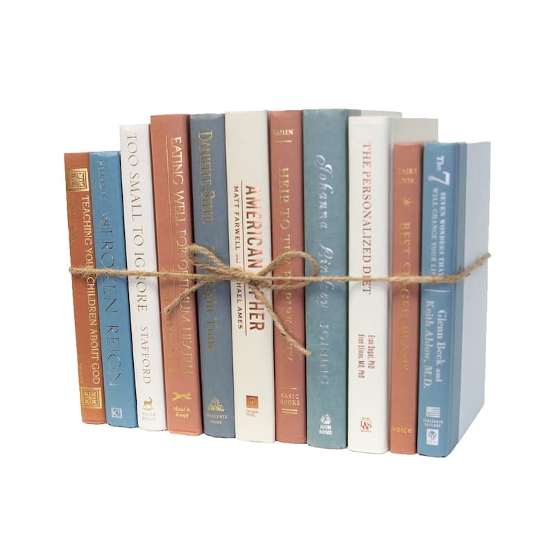 Decorative Books - Sea Coral Book Bundle - 1 Foot of Blue Books
