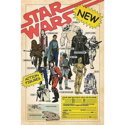 Star Wars - Action Figures Advertisement Art Poster - 24 x 36 Inch