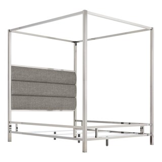 Solivita Chrome Metal Canopy Bed with Horizontal Panel Headboard by iNSPIRE Q Bold