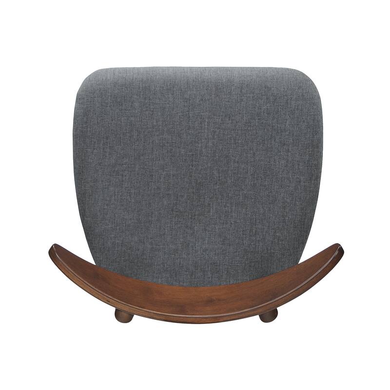 Upholstered Dining Chairs Set of 2, Kitchen Chairs with Curved Backrest, Accent Side Chair with Rubber Wood Legs