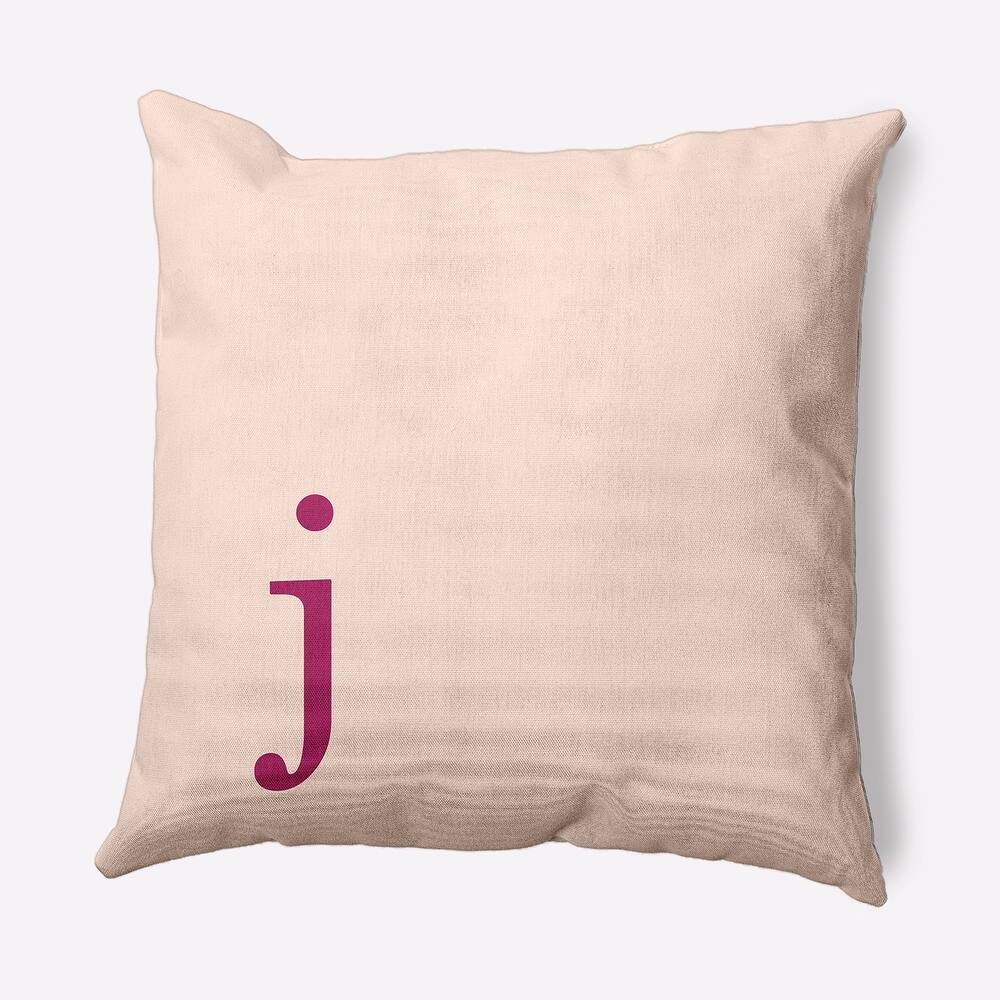Modern Monogram Indoor/Outdoor Throw Pillow-J