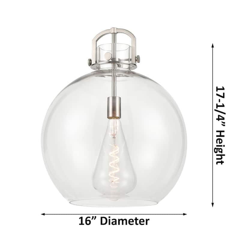 Innovations Lighting Newton Sphere - 1 Light 16" Stem Hung Pendant