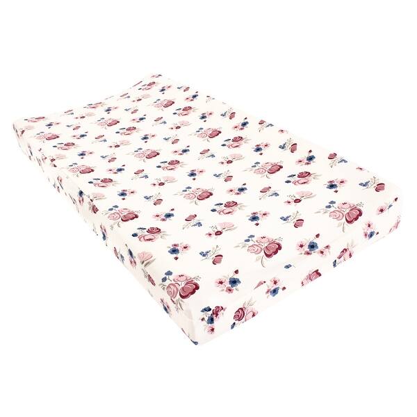slide 1 of 1, Hudson Baby Infant Girl Changing Pad Cover, Dusty Rose Floral, One Size - Dusty Rose Floral Cotton - Dusty Rose Floral