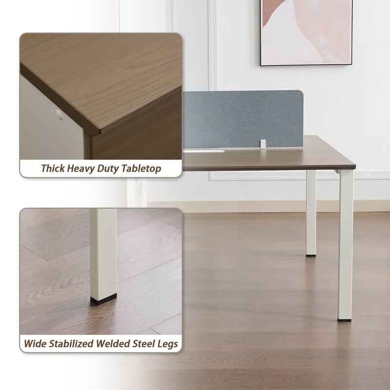6 Person Attachable Workstation Desks with Chairs Combination
