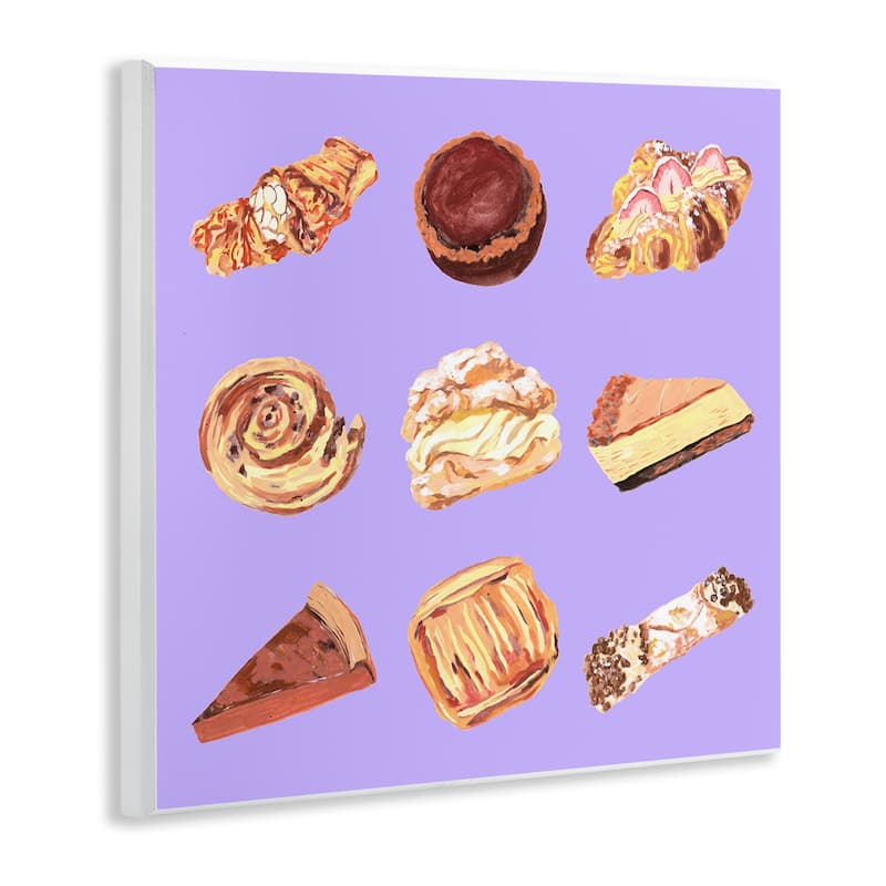 Stupell Delicious Pastries on Purple Wall Plaque Art Design By Melissa Wang