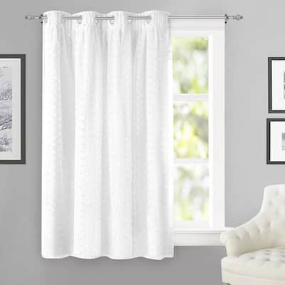 DriftAway Lily White Pinch Pleated Voile Sheer Blackout Curtain