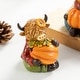 preview thumbnail 3 of 7, Glitzhome 4.25"H Set of 2 Thanksgiving Resin Highland Cow Table Decor