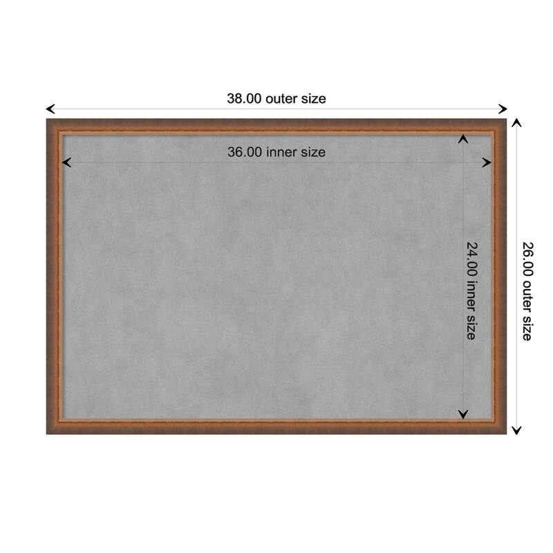 Amanti Art Two Tone Bronze Copper Framed Magnetic Board - Board Size 36x24