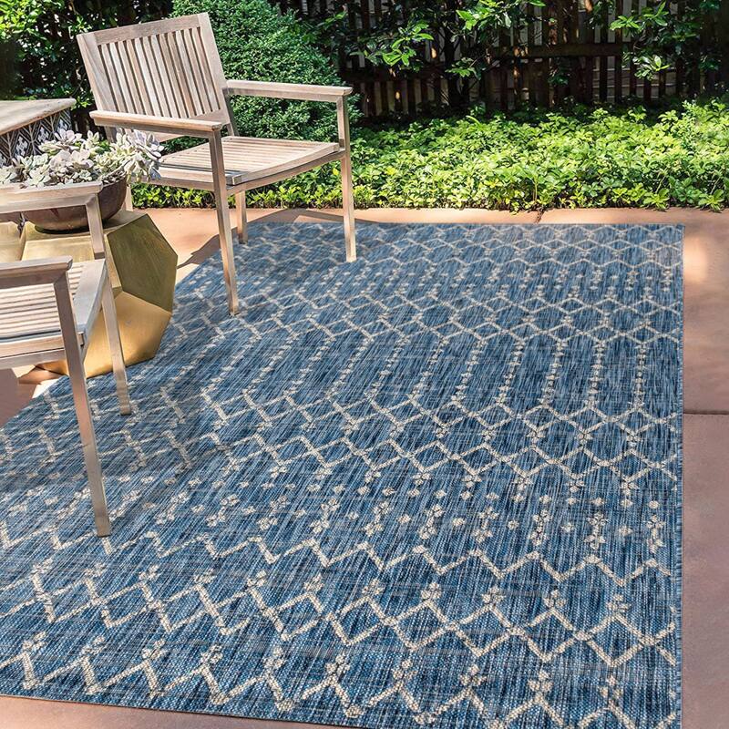 JONATHAN Y Trebol Moroccan Geometric Textured Weave Indoor/Outdoor Area Rug