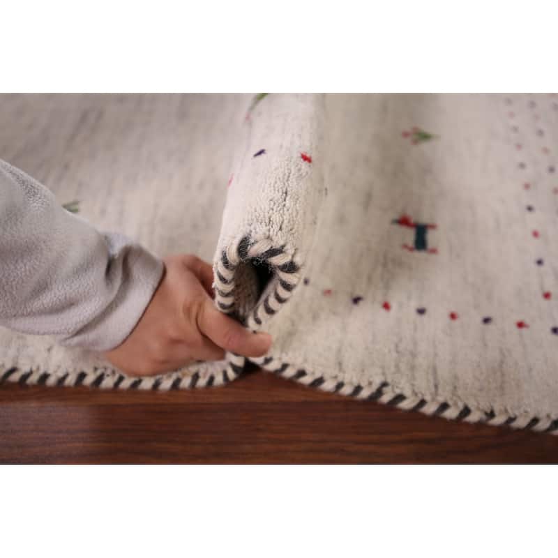 Little Animals Tribal Gabbeh Oriental Area Rug Handmade Wool Carpet - 3'11"x 5'10"
