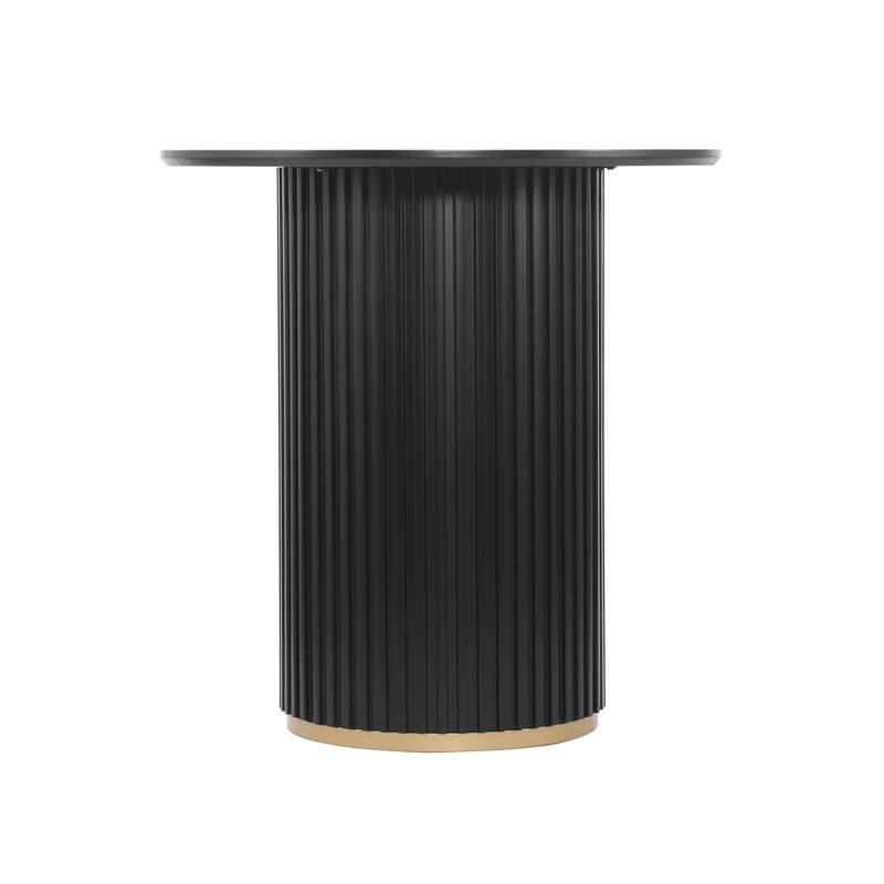 Christopher Knight Home - Barrington Modern 36.61"H Round Counter Height Dining Table with Fluted Cylindrical Iron Base