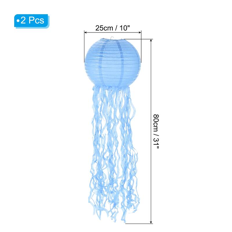 2Pcs 31x10in Jellyfish Paper Lantern for Festivals Party Decorations - 31x10inch