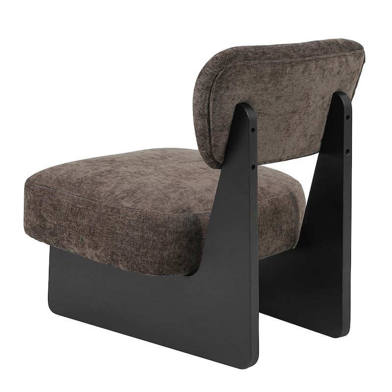 Christopher Knight Home -Vincent Polyester Upholstered Lounge Chair with Solid Wood Base（Set of 2）