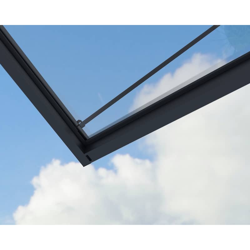 Sophia XL 5 ft. Door Awning Kit - Grey Structure & Clear Panels