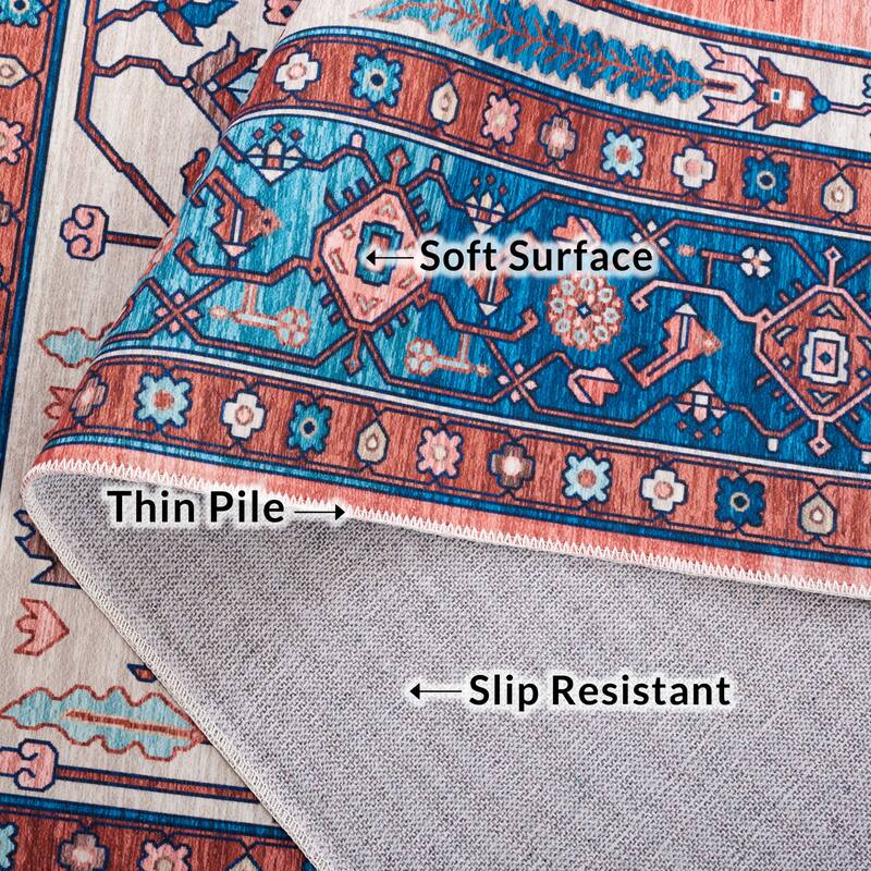 SAFAVIEH Arizona Celsina Machine Washable Slip Resistant Vintage Oriental