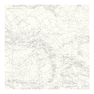 Chesapeake Charts Grey Map Wallpaper - 20.5 x 396 x 0.025 - Bed Bath ...