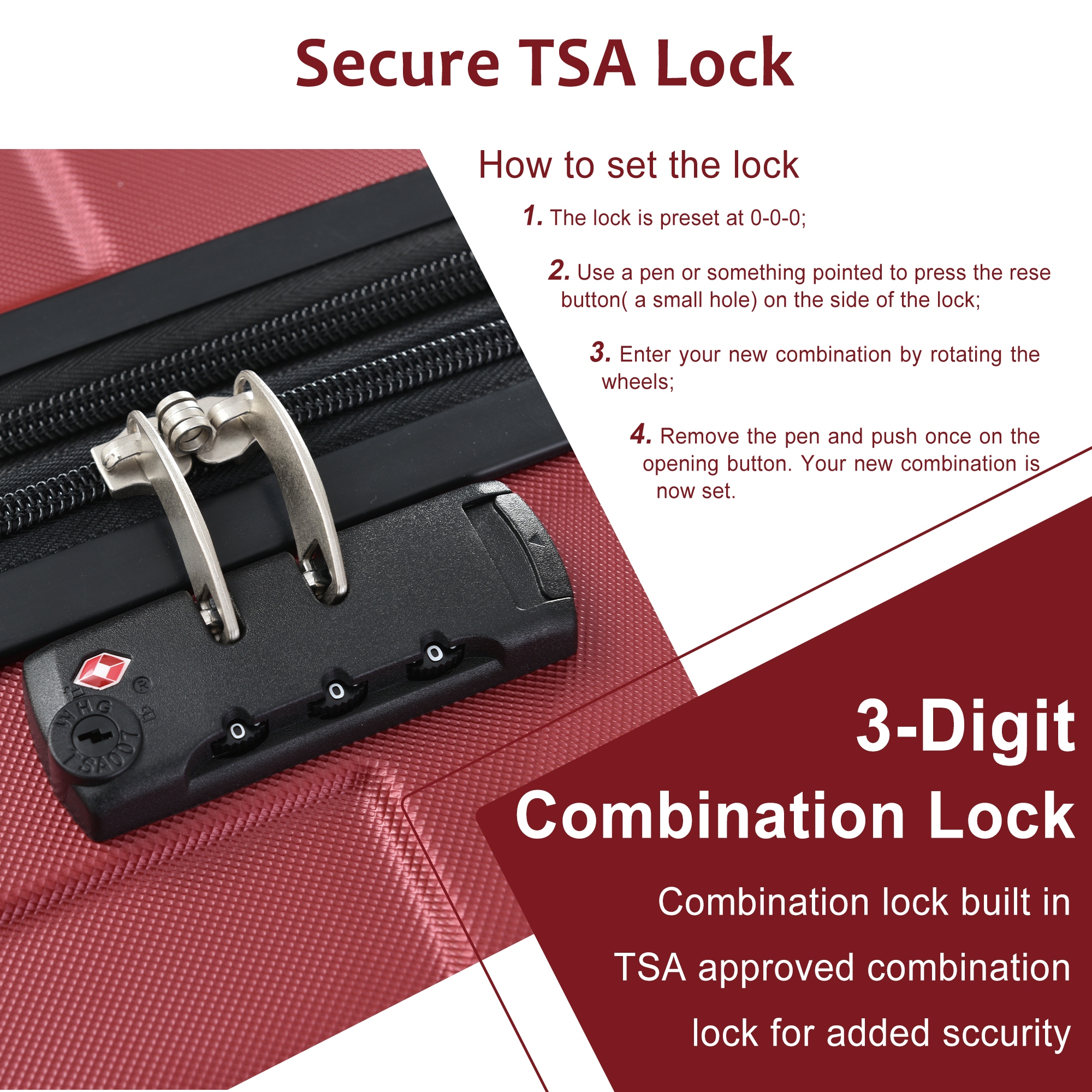 Built in tsa lock store