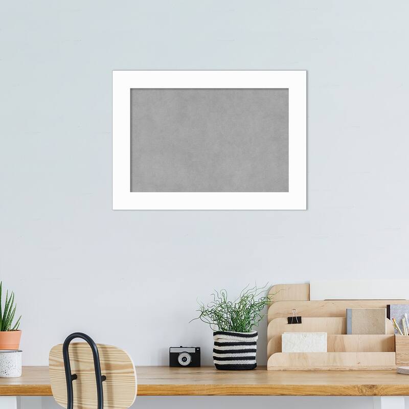 Amanti Art Basic White Narrow Framed Magnetic Board