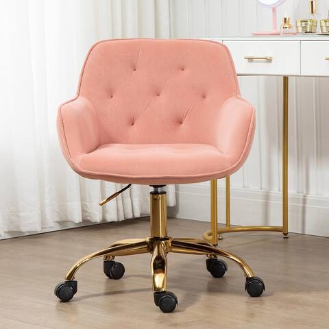 Velvet Office Chair, Adjustable Armchair Cute Desk Chair