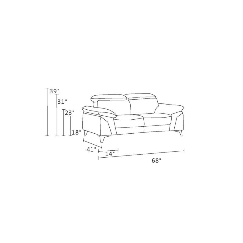 Top Grain Italian Leather Loveseat