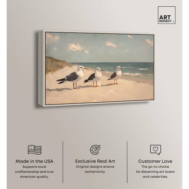 Seagulls at the Beach I Canvas by Art Remedy