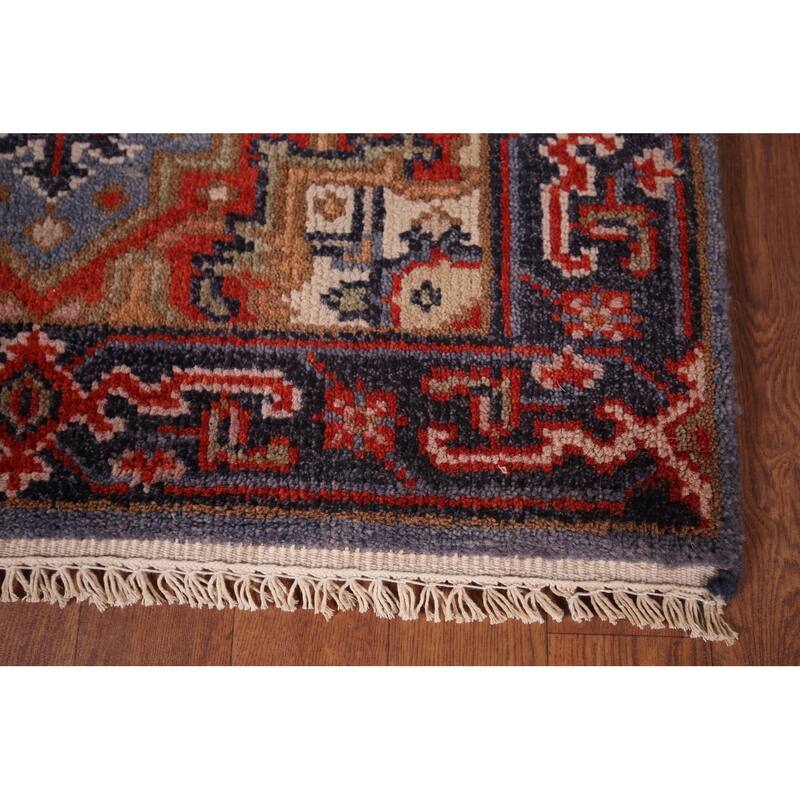 Blue Heriz Serapi Oriental Runner Rug Handmade Wool Carpet - 2'7"x 7'11"