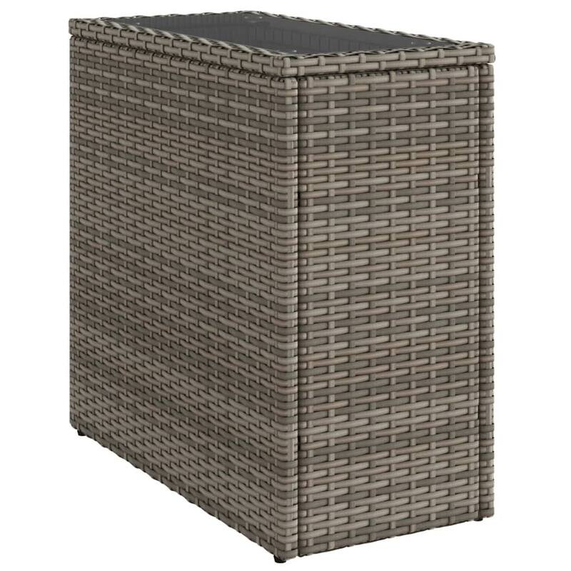 vidaXL Patio Side Table Outdoor Furniture Side Tea Coffee Table Poly Rattan - 10.8 x 22.8 x 21.7 in