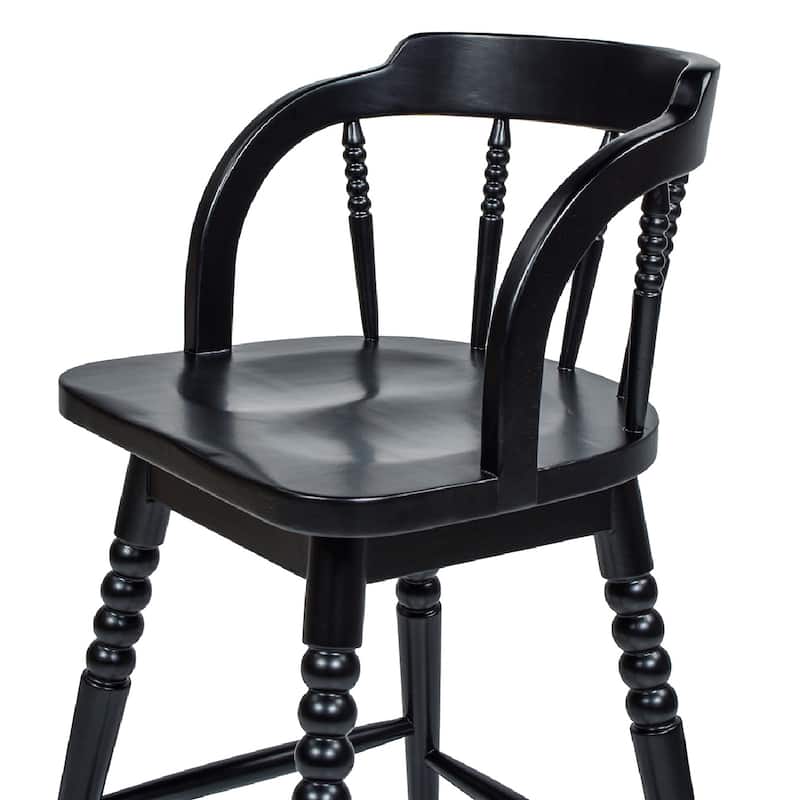 Breda 25.5" Solid Wood Turned Bubble Spindle Swivel Counter Height Bar Stool