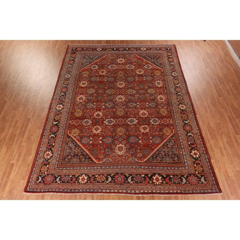 Pre-1900 Antique Sultanabad Large Rug Hand-Knotted Wool Carpet - 10'5"x 13'11"