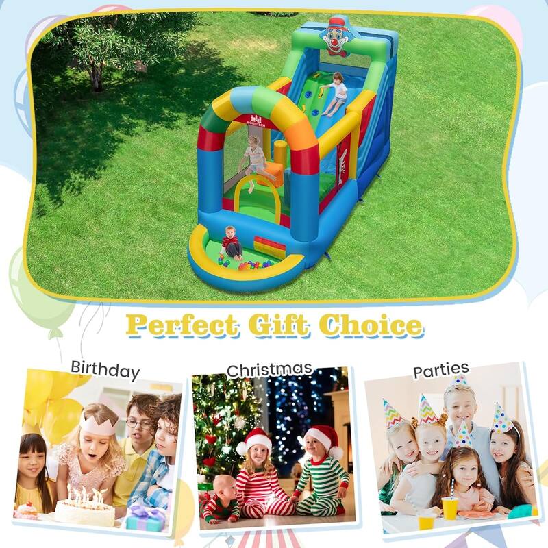 14.5x6FT Inflatable Bounce House Blow Up Castle w/ 735W Blower - Colorful