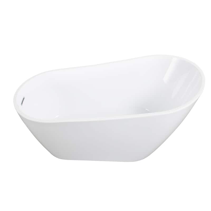 55"/59"/63"/67" Acrylic Freestanding Soaking Bathtub with Drain