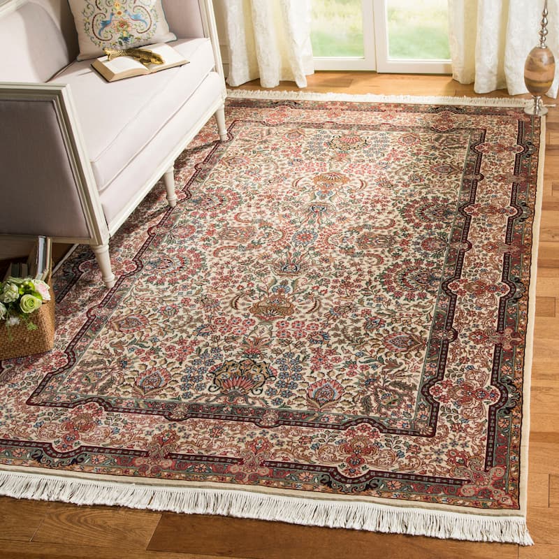 SAFAVIEH Asian Hand-knotted Felicidad Royal Kerman Ivory Wool Rug