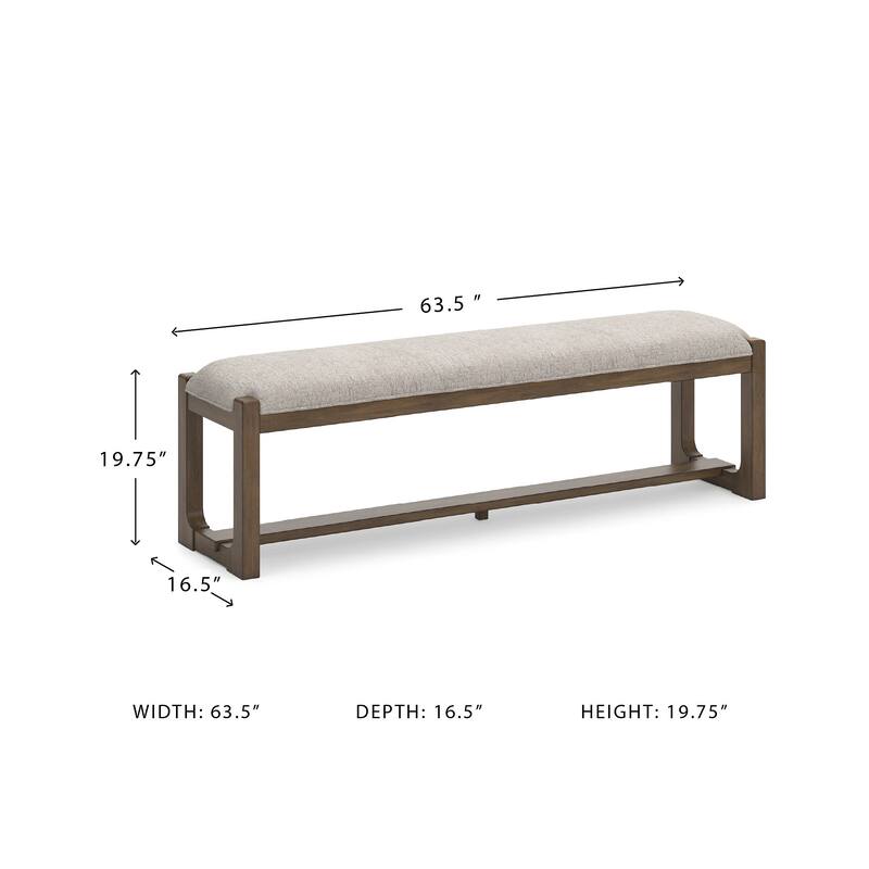 Signature Design by Ashley Cabalynn Gray 63" Dining Bench - 64"W x 16"D x 20"H