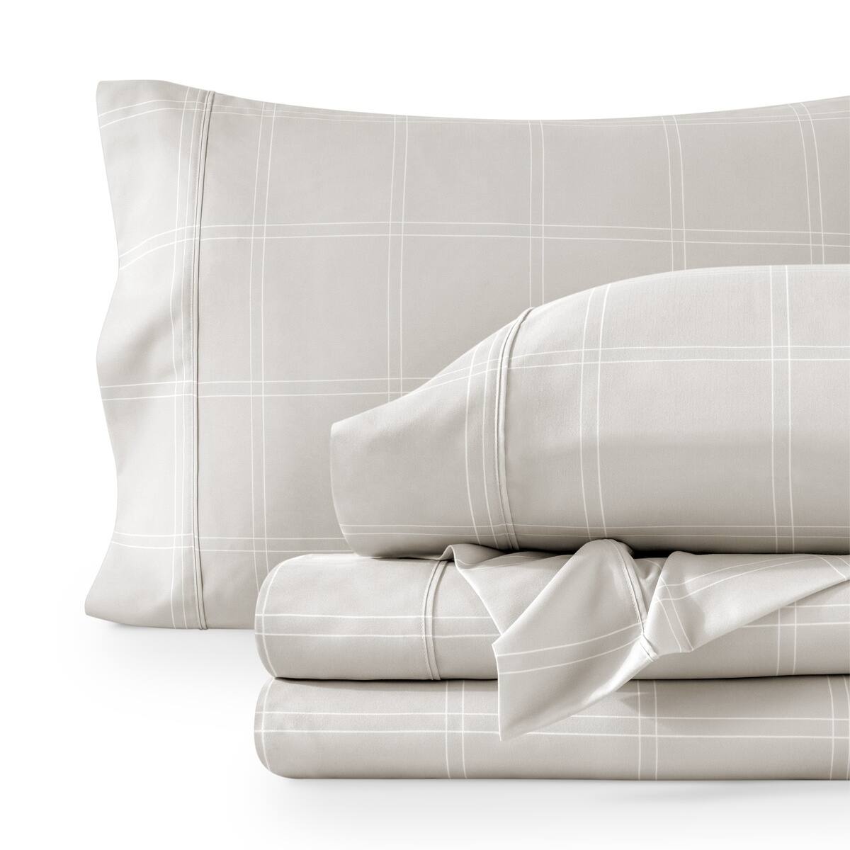 Option Modern Plaid - Stone/White
