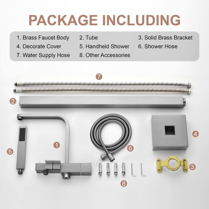Single Handle Floor Mount Tub Faucet Brushed Nickel Modern Waterfall Freestanding Bathtub Filler with Hand Sprayer