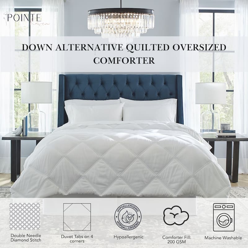 Pointehaven Down Alternative Diamond Double Stitched Oversized Comforter