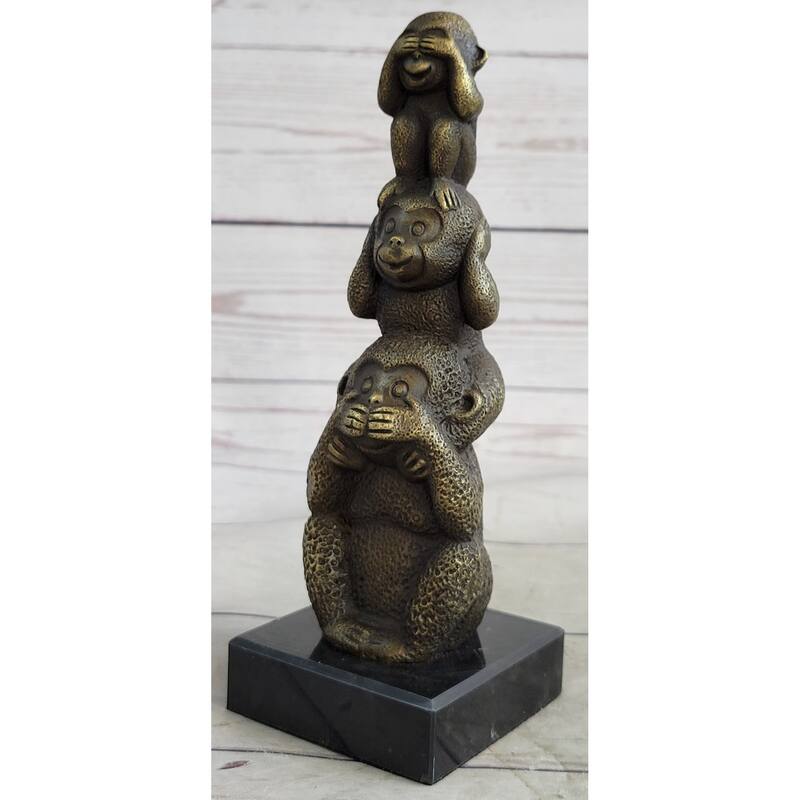 Vienna Bronze Monkey 3 Monkeys Trophy Collector Sculpture Hot Cast Figurine Sale