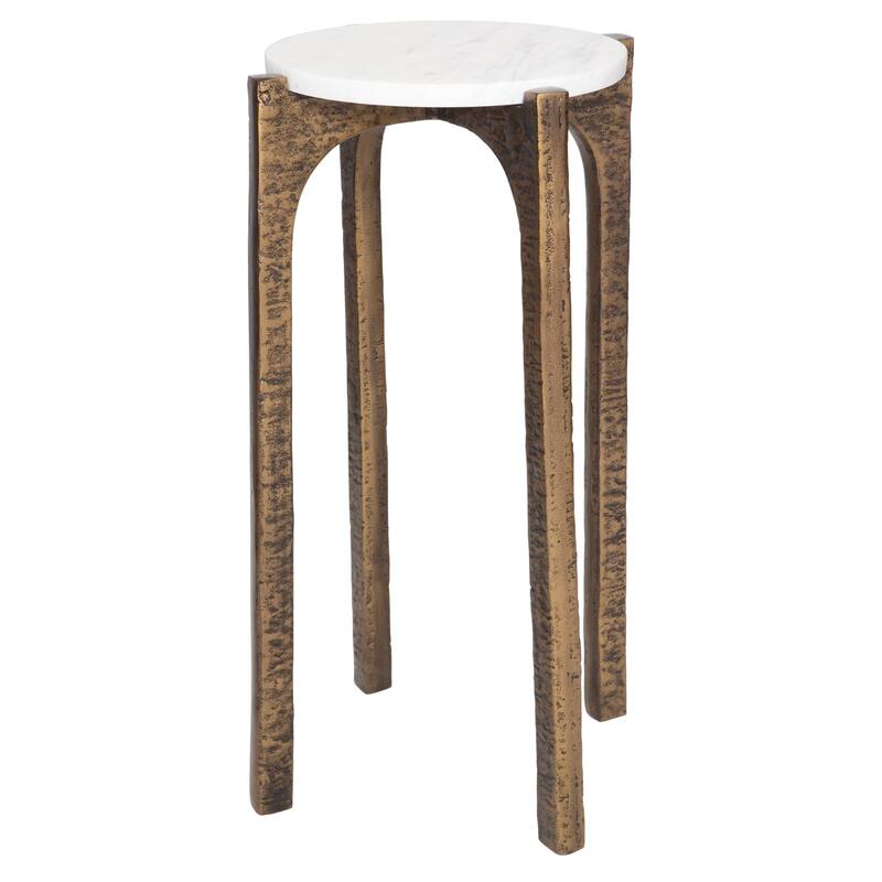 Cast Aluminum Drink Table - 22" - Antique Brass Finish