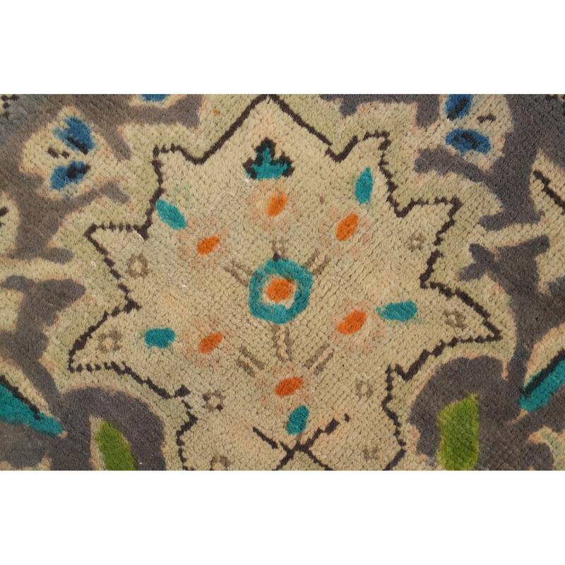 Hand Knotted Oriental 100% Wool Carpet Traditional Floral Beige & Ivories Tabriz Area Rug - 10' 5'' X 7' 5''