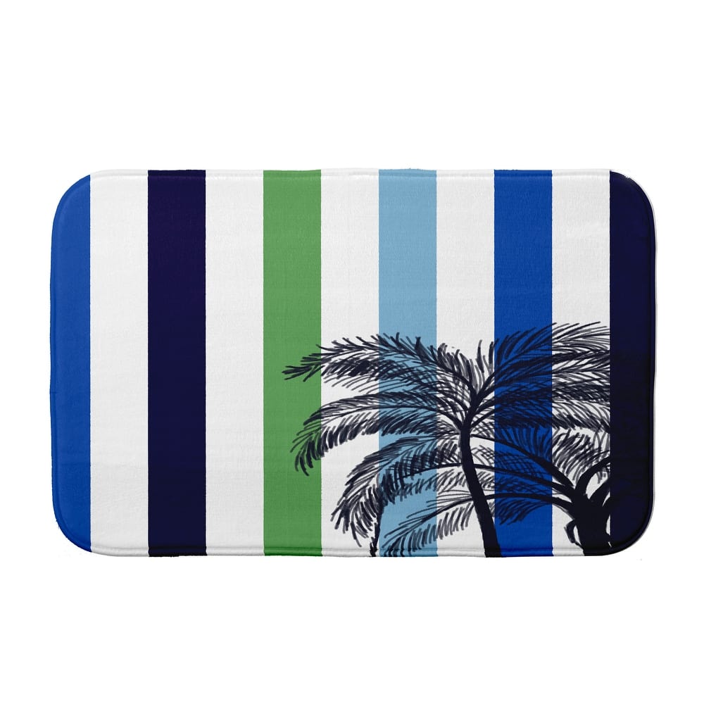 Thin Stripe Palm Bath Mat