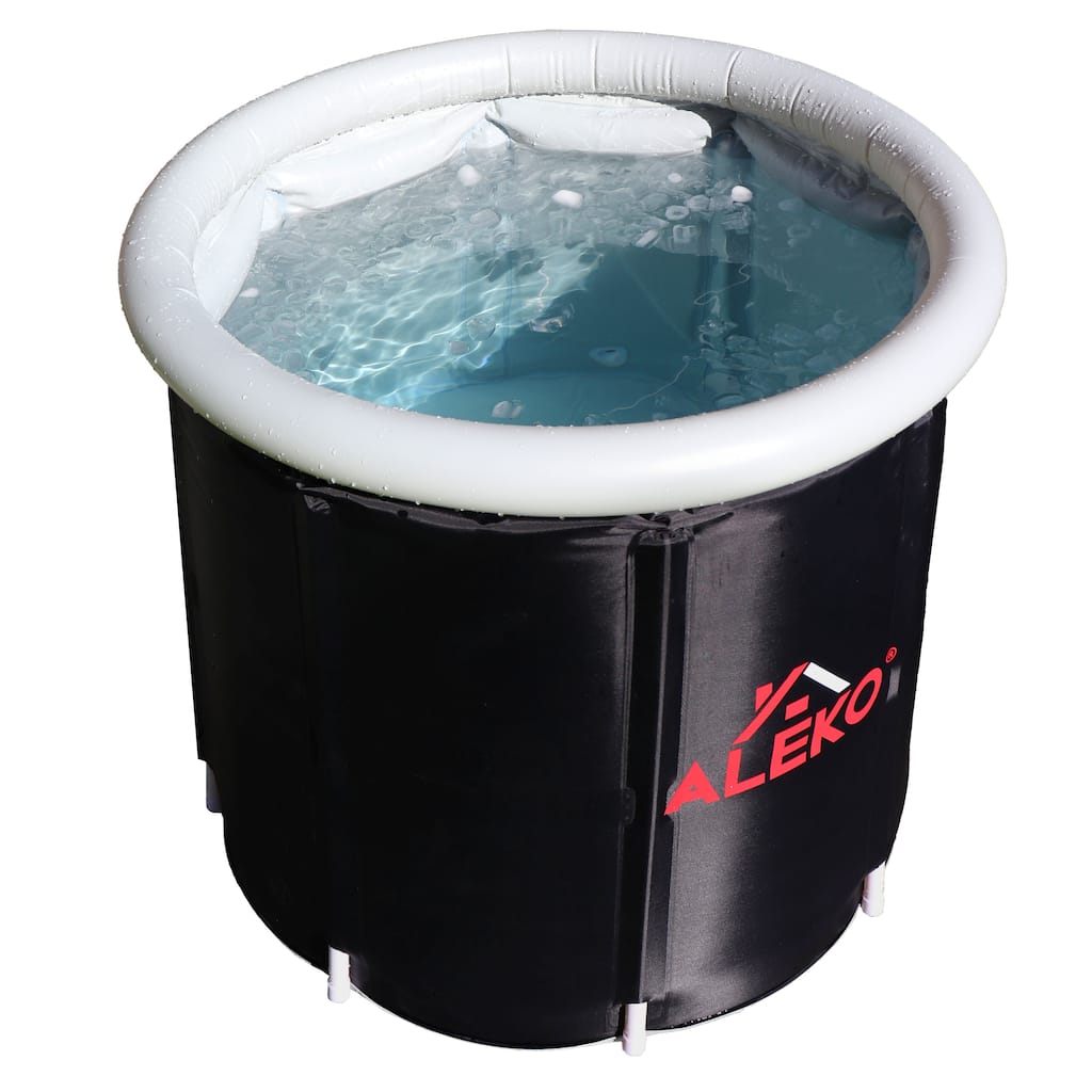 ALEKO Inflatable Cold Ice Plunge Portable Bath 31.5" x 31.5" Tub with Cover