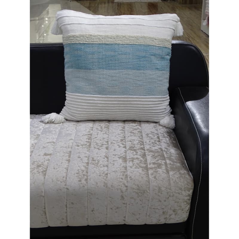 Vibhsa Blue Breeze Throw Pillow 22"X22" Handloom
