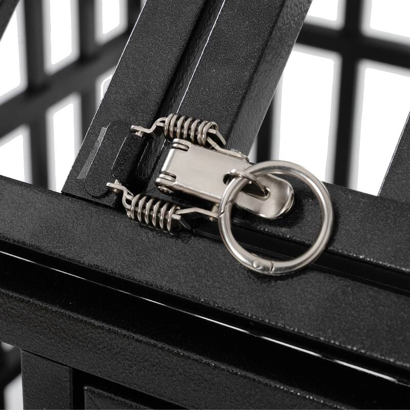 52" Heavy Duty Dog Crate, XL Metal Dog Kennel Cage for Large Dogs, Pet Crate with 2 Door, 4 Lockable Wheels & Removable Tray