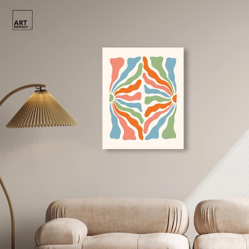 Abstract Floral Streamers Canvas by Art Remedy, Gallery Wrapped
