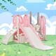 preview thumbnail 10 of 25, Toddler Slide and Swing Set 5 in 1, Kids Playground Climber Slide Playset with Basketball Hoop Freestanding Combination Pink